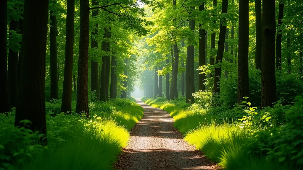 Scenic woodland path at Avondale Forest Park with natural green landscape and clear hiking trail